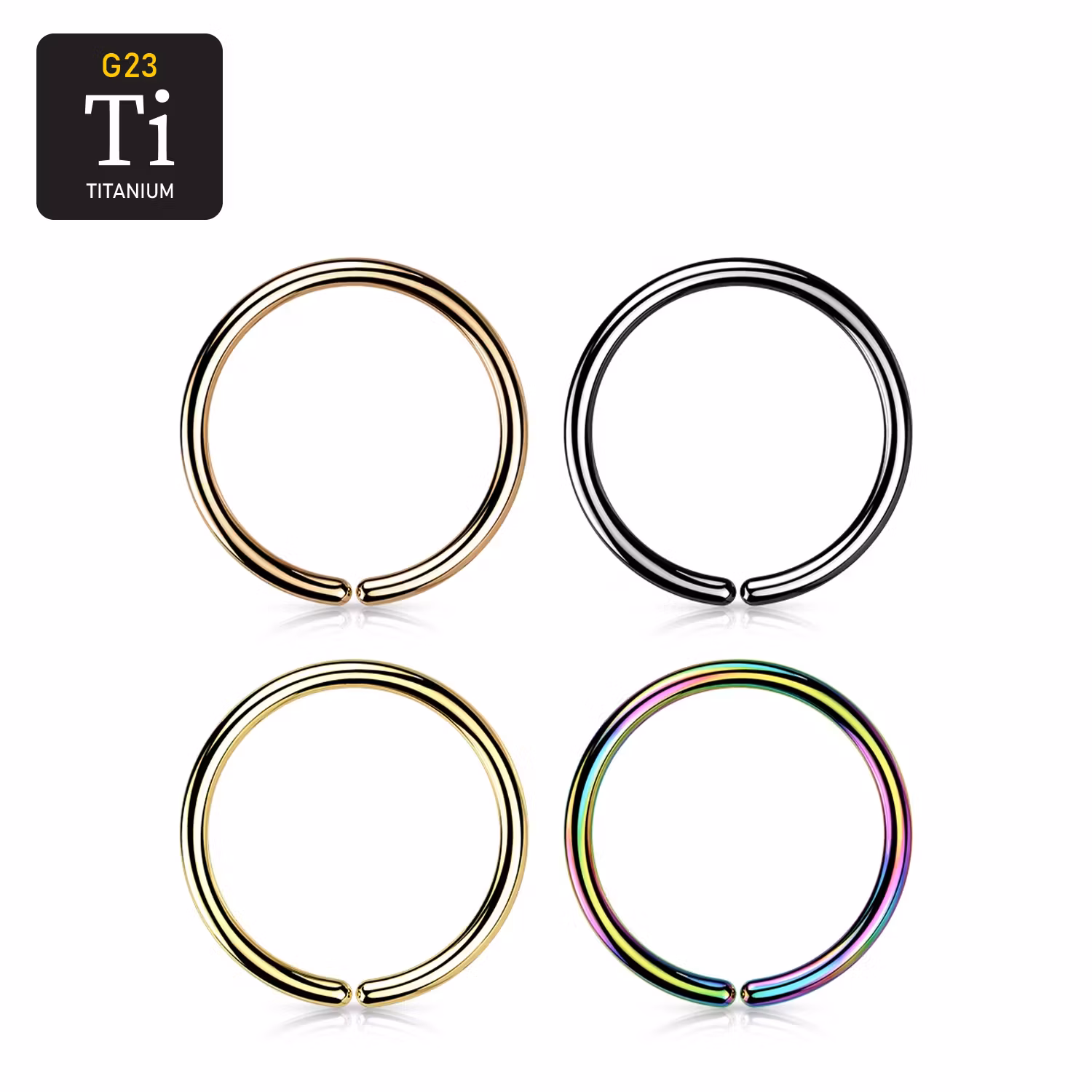 PVD-pläterad sömlös / seamless ring i grade 23 titanium 1mm