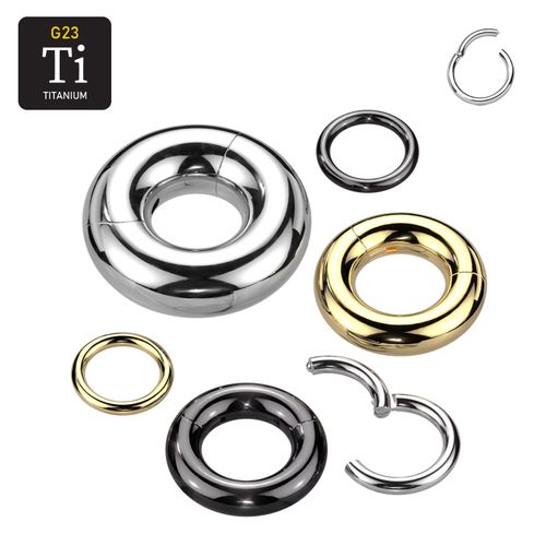 Titanium ring med gångjärn - större storlekar
