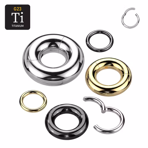 Titanium ring med gångjärn - större storlekar