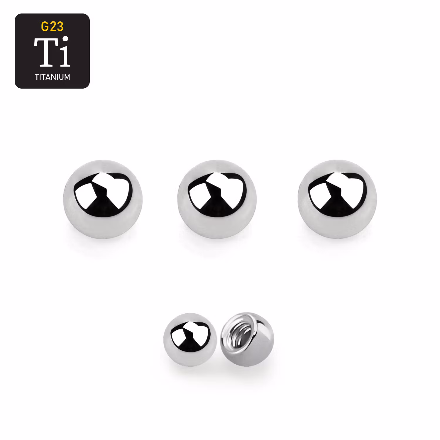 Titanium kula 2mm med 1.2mm gäng (lös del)