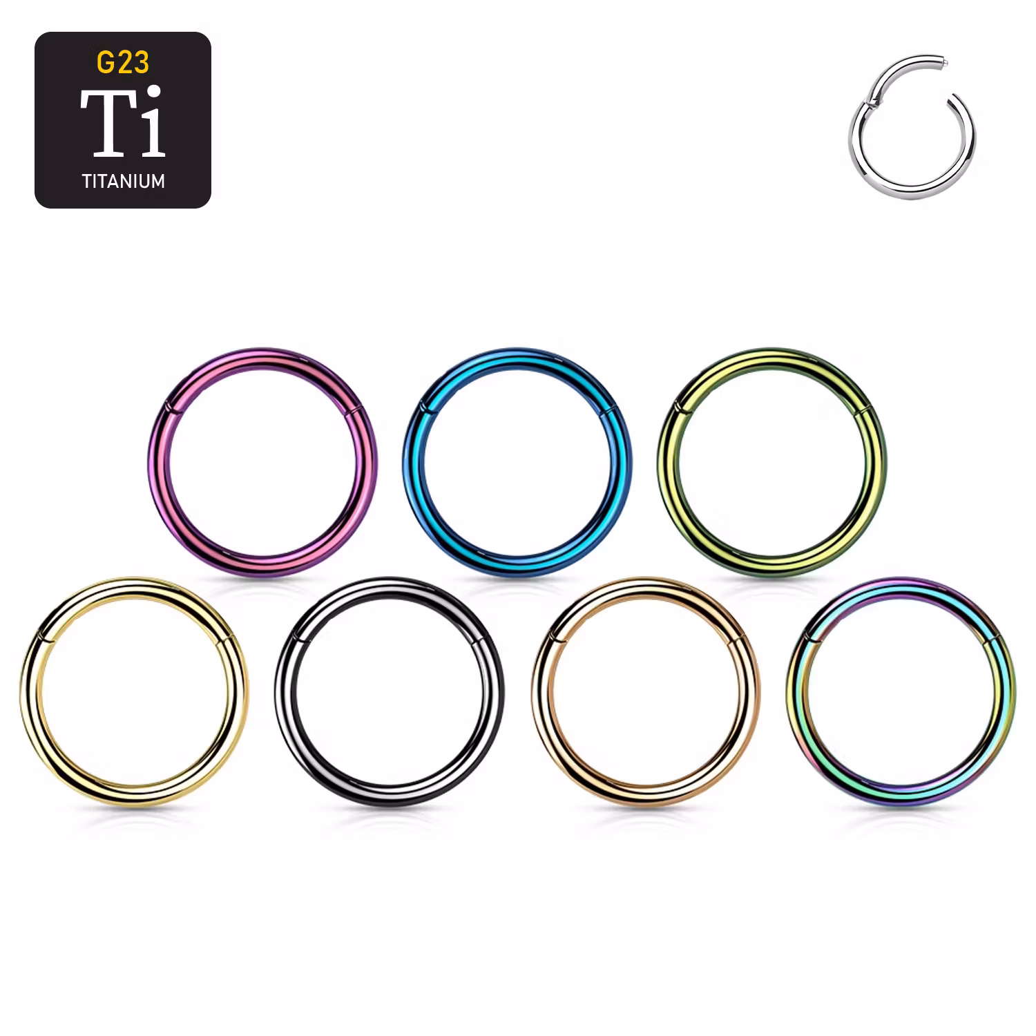 PVD pläterad titanium segmentring med gångjärn 1.6mm