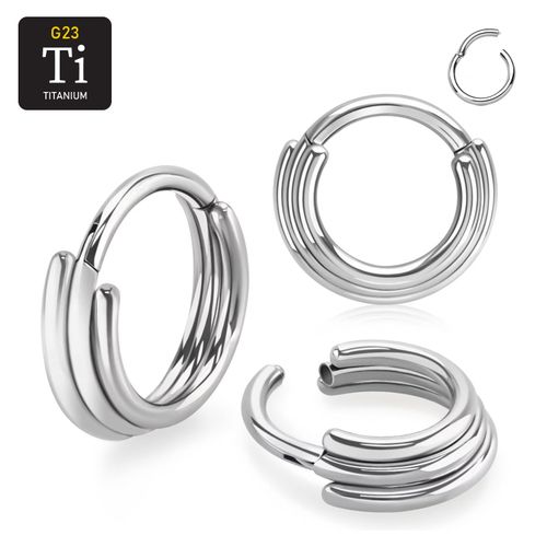 Titanium ring med gångjärn och trippel ring design