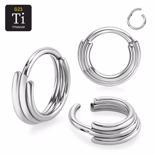 Titanium ring med gångjärn och trippel ring design