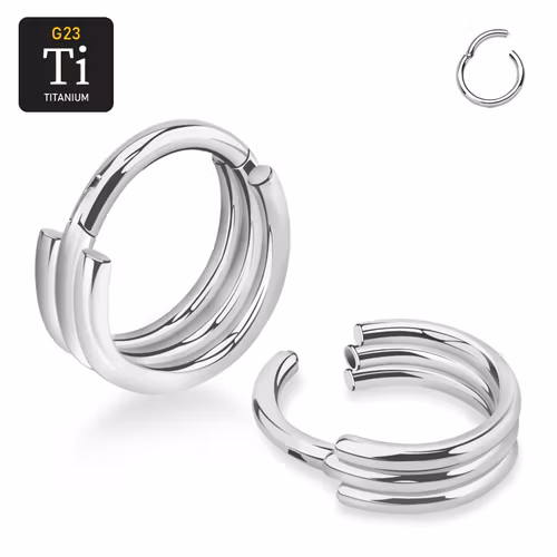 Titanium ring med gångjärn och tre ringar design