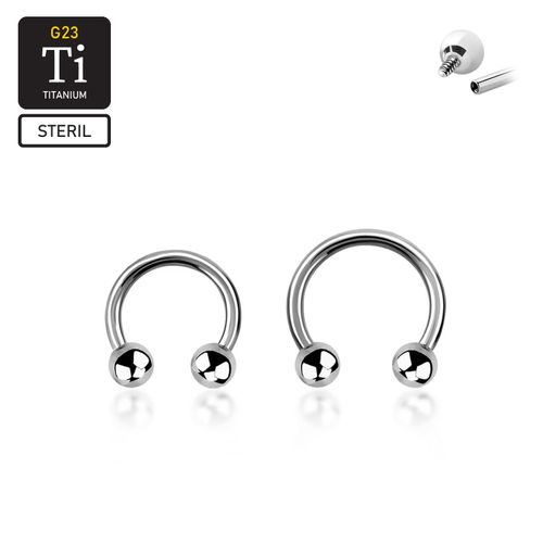 Steril titanium CBR invändigt gängad 1.2mm med 3mm kulor