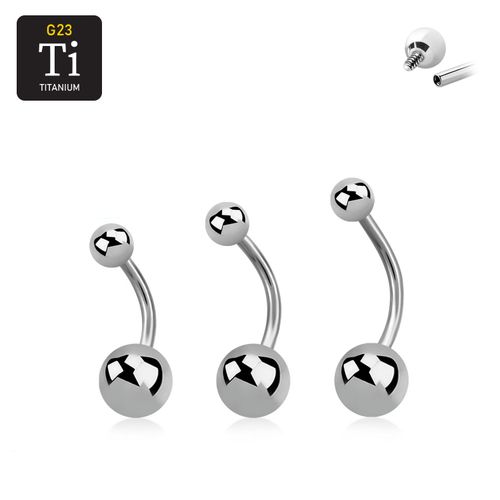 Titanium banana invändigt gängad 1.6mm med 5 & 8mm kulor