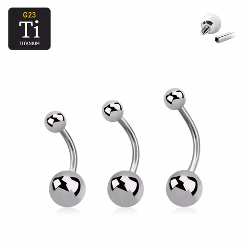 Titanium banana invändigt gängad 1.6mm med 5 & 8mm kulor