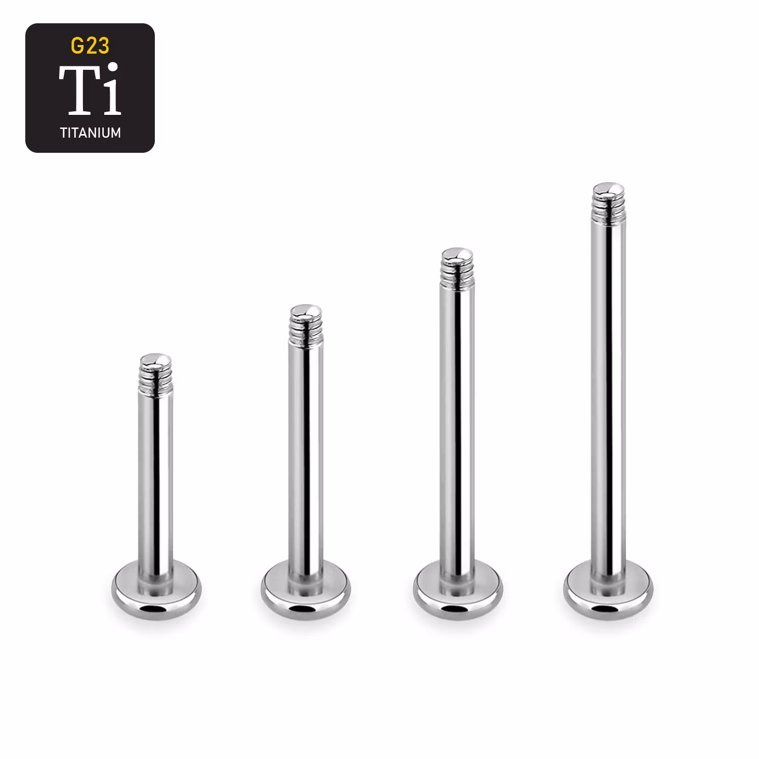 Titanium Labret / Monroe 1.2mm med 3mm bas (lös del)