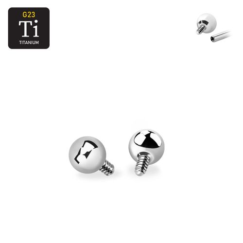 4mm kula i titanium - för invändigt gängad stav 1.2mm (lös del)