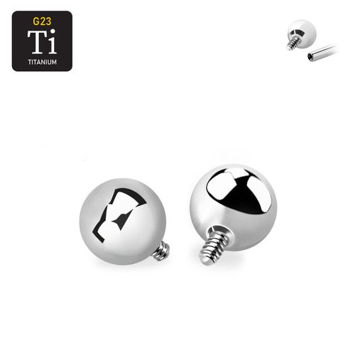 4mm kula i titanium - för invändigt gängad stav 1.6mm (lös del)