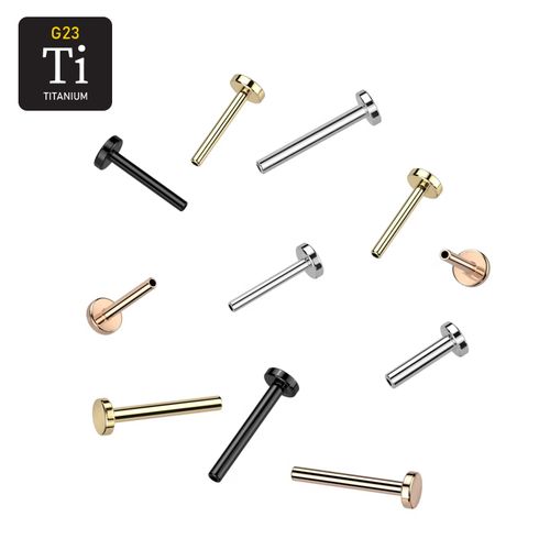 Threadless labret i titan - 2.5mm bas (lös del)
