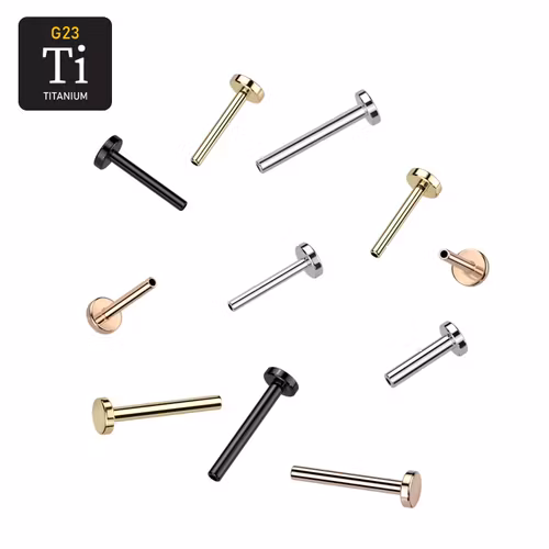 Threadless labret i titan - 2.5mm bas (lös del)