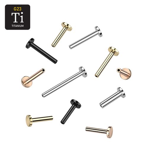 Threadless labret i titan - 3mm bas (lös del)