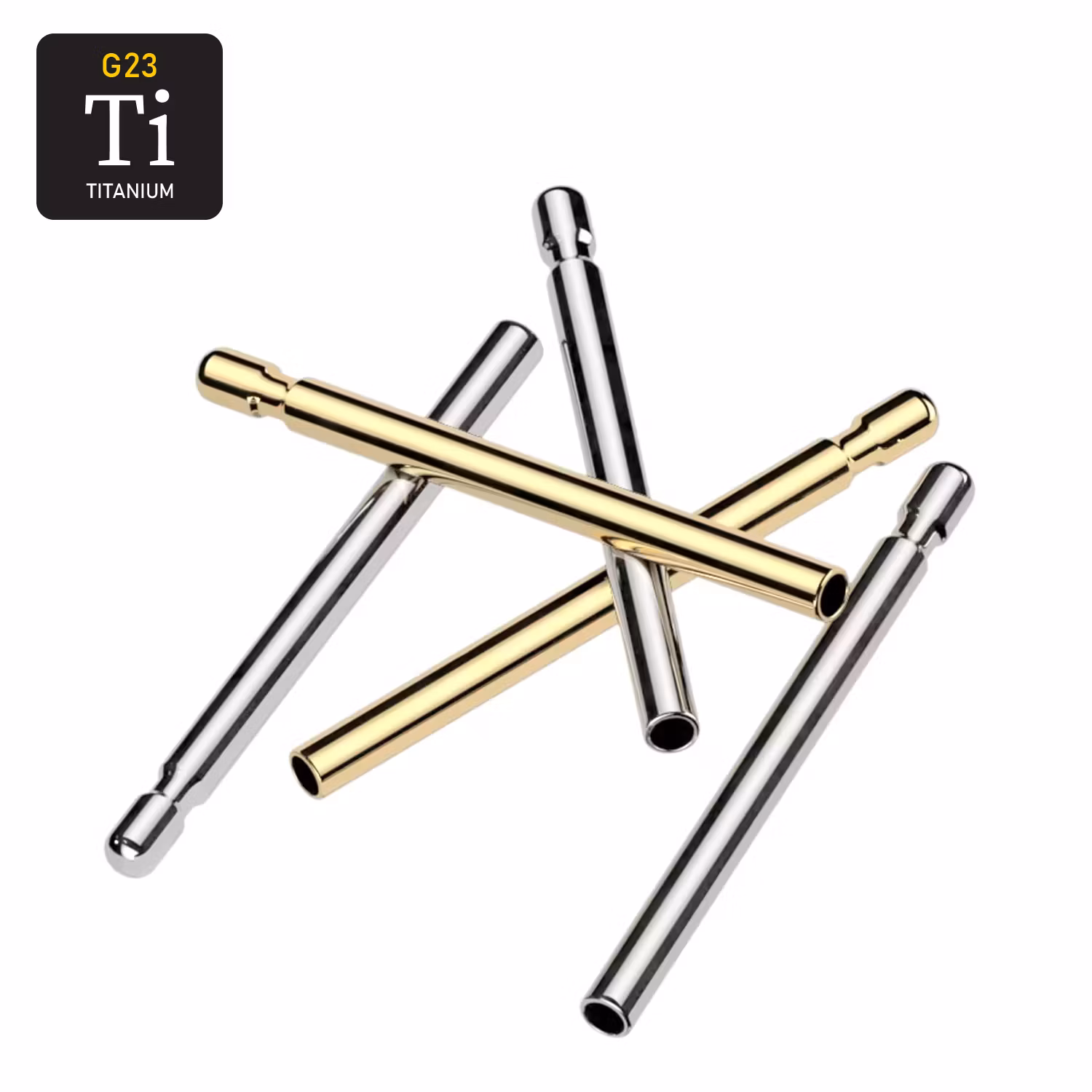 Threadless stav till örhänge - titanium 0.8mm