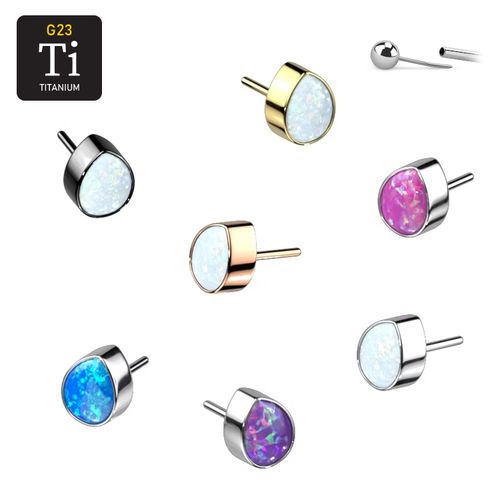 Threadless topp i titanium - Droppformad opalit