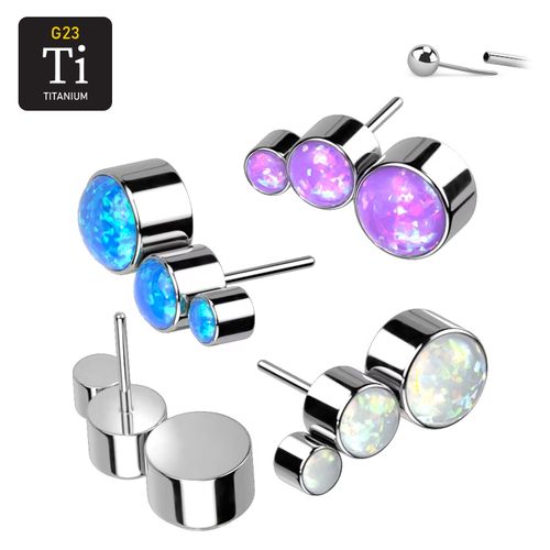 Threadless topp i titanium - 3st opaler i ökande storlek