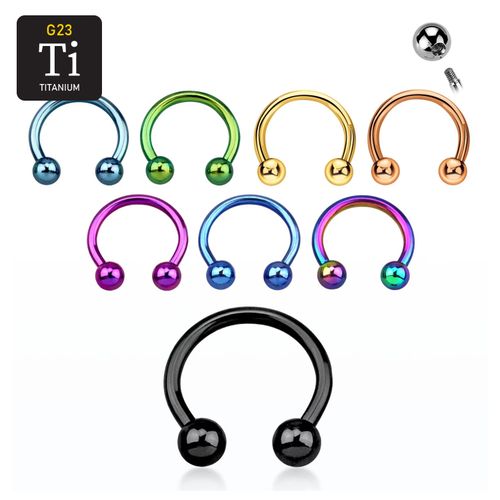 PVD-pläterad titanium CBR / cirkulär barbell 1.2mm med 3mm kulor