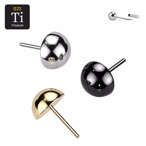 Threadless topp i titanium - Dome / halvkula