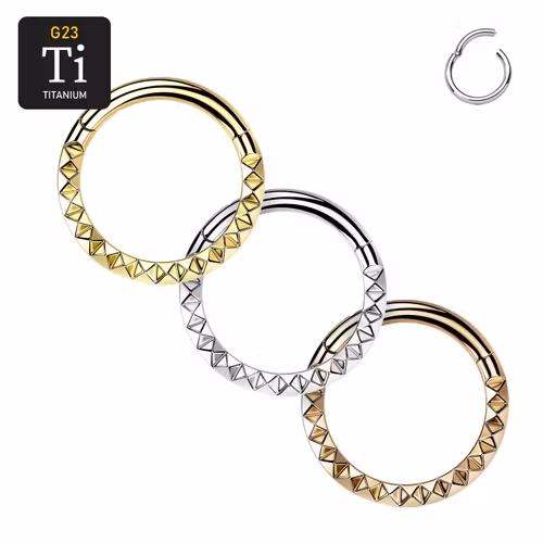 Segmentring i titanium 1.2mm med pyramidslipad front