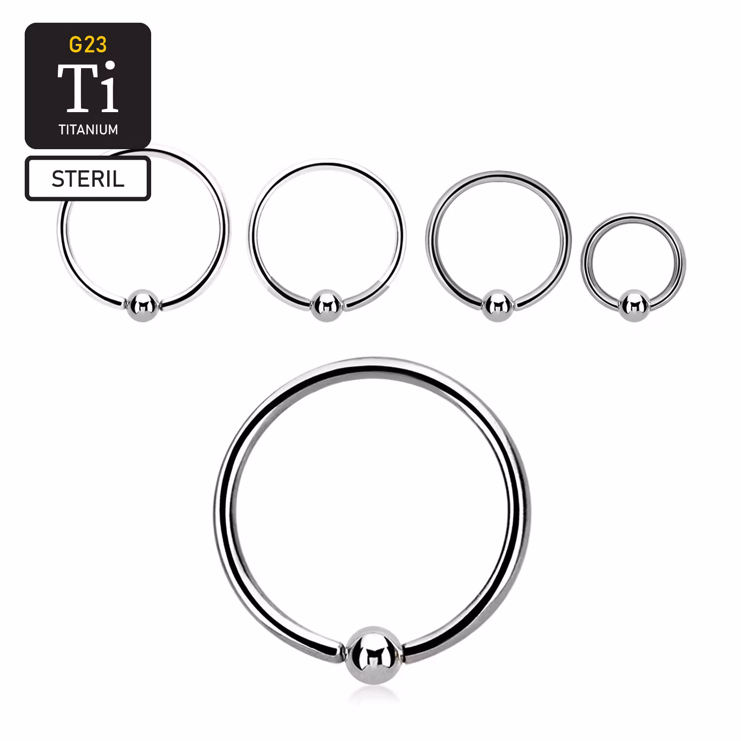 Steril Titanium BCR 1mm med 3mm kula