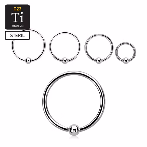 Steril Titanium BCR 1mm med 3mm kula