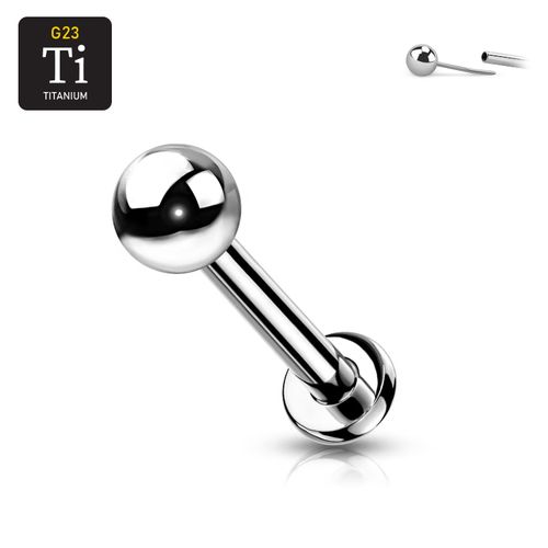 Threadless labret i titanium 1.0mm med 3mm kula