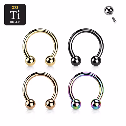 PVD-pläterad titanium CBR / cirkulär barbell 1.6mm med 4mm kulor