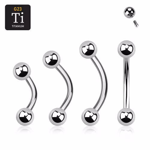 Banana i titanium 1.6mm med 4mm kulor