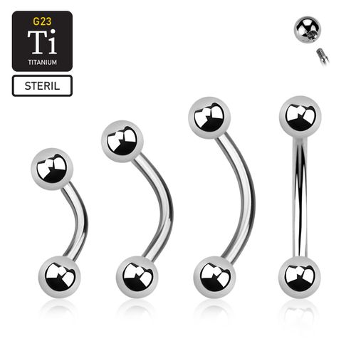 Steril Banana i titanium 1.6mm med 4mm kulor