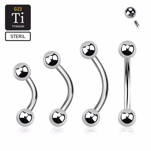 Steril Banana i titanium 1.6mm med 4mm kulor