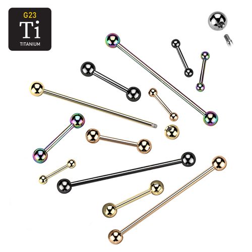 PVD-pläterad barbell i titanium - utvändigt gängad