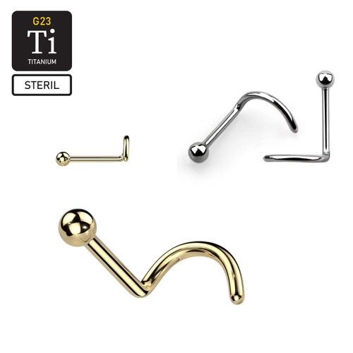 Steril titanium nässmycke "Nose Screw" med 2mm boll