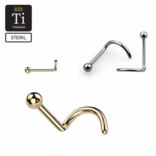 Steril titanium nässmycke "Nose Screw" med 2mm boll
