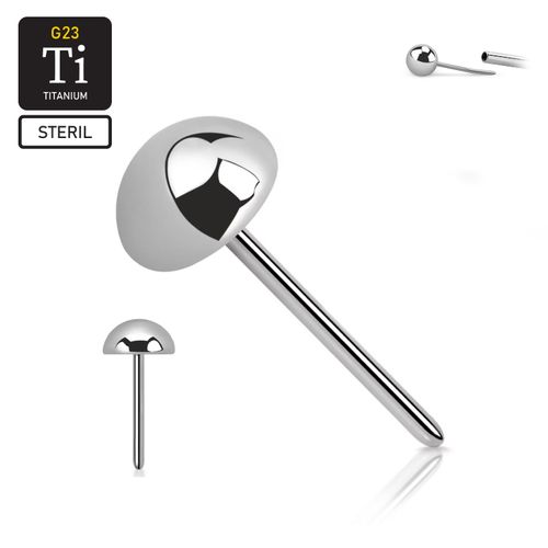 Steril threadless topp i titanium - Dome / halvkula
