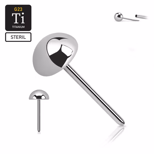 Steril threadless topp i titanium - Dome / halvkula