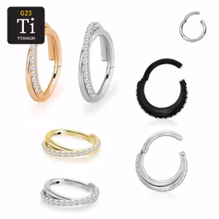 Segmentring i titanium 1.6mm / 12mm med gångjärn och korsad front med CZ
