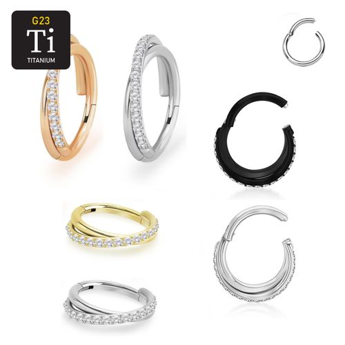Segmentring i titanium 1.6mm / 12mm med gångjärn och korsad front med CZ