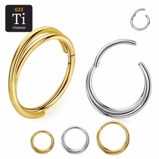 Segmentring 1.6mm / 12mm i titanium med gångjärn och korsad ring