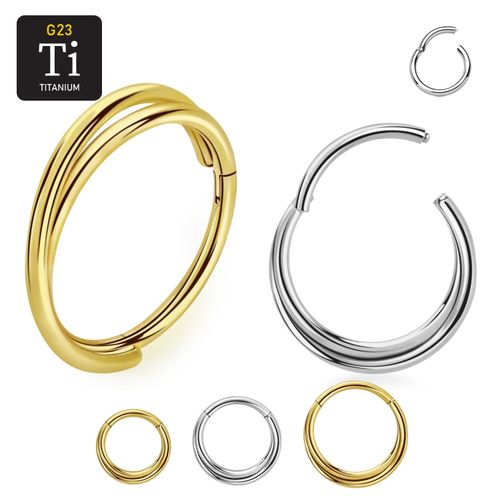 Segmentring 1.6mm / 12mm i titanium med gångjärn och korsad ring