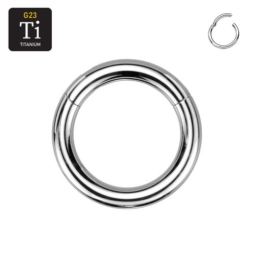 Handpolerad titanium clicker ring med gångjärn 5mm