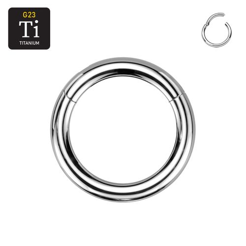 Handpolerad titanium clicker ring med gångjärn 4mm