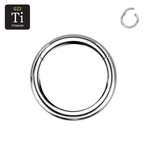 Handpolerad titanium clicker ring med gångjärn 3mm