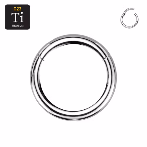 Handpolerad titanium clicker ring med gångjärn 3mm