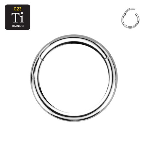Handpolerad titanium clicker ring med gångjärn 2.5mm