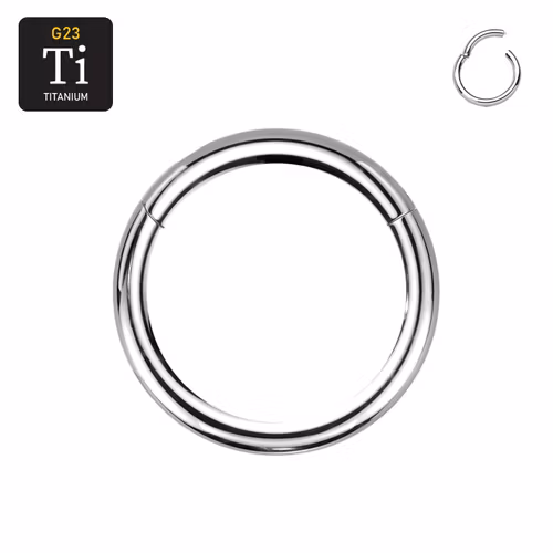 Handpolerad titanium clicker ring med gångjärn 2.5mm