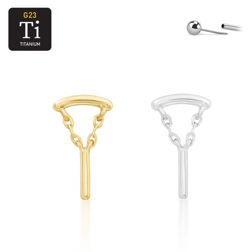 Threadless topp i titanium - hidden helix med cylinder i hänge