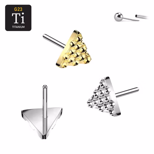 Threadless topp i titanium - Trekantig diamantpräglad topp