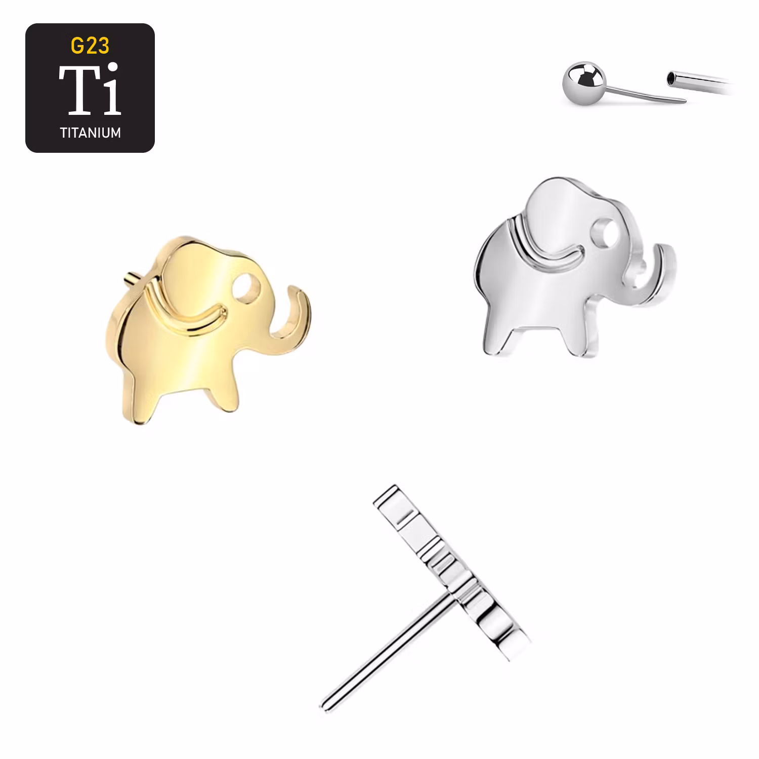 Threadless topp i titanium - Elefant