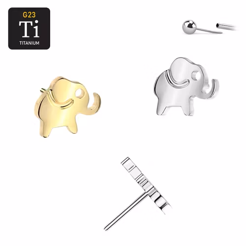 Threadless topp i titanium - Elefant
