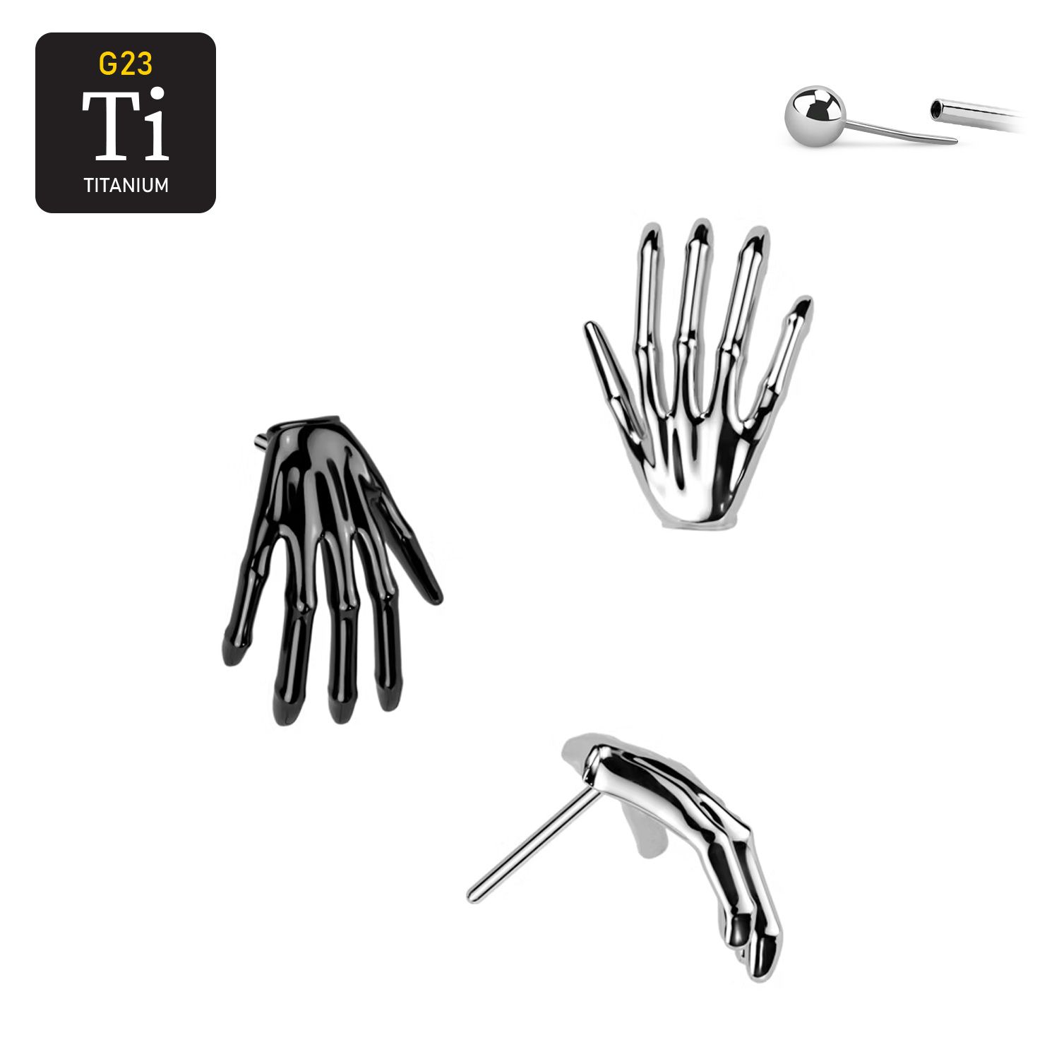 Threadless topp i titanium - Skeletthand